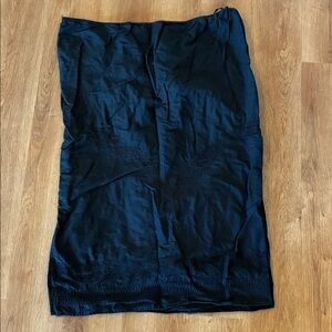 Venezia Classic Black 100% Cotton Midi Skirt‎